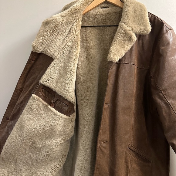 Real leather Sherpa lined winter jacket Made In Germany Germany - Picture 3 of 6